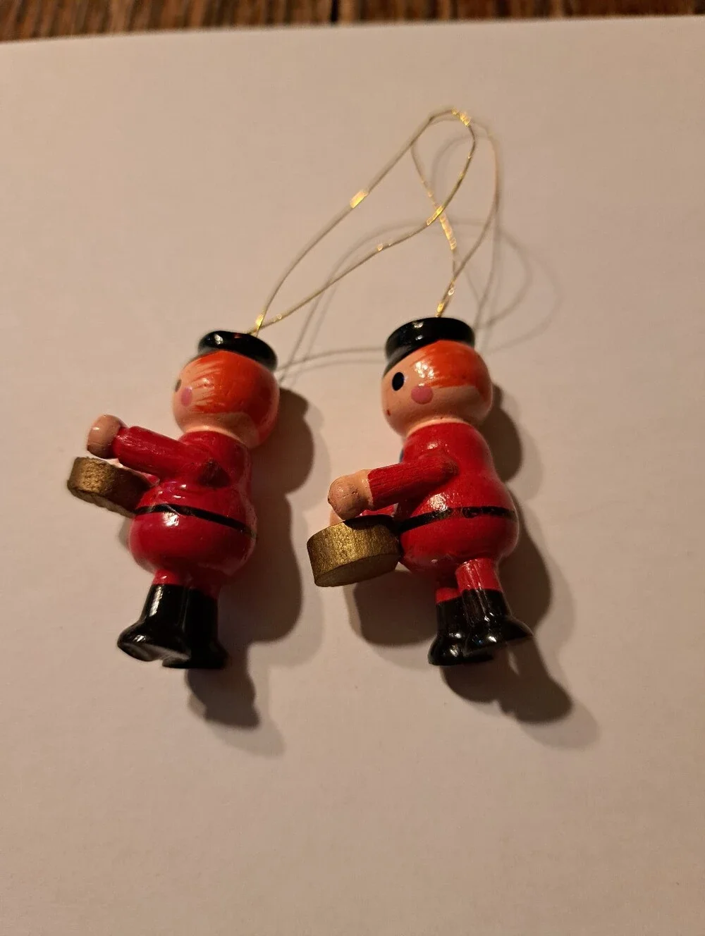 Vintage Wood Christmas Ornaments Lot 6 Hand Painted Wooden Rustic Farmhouse